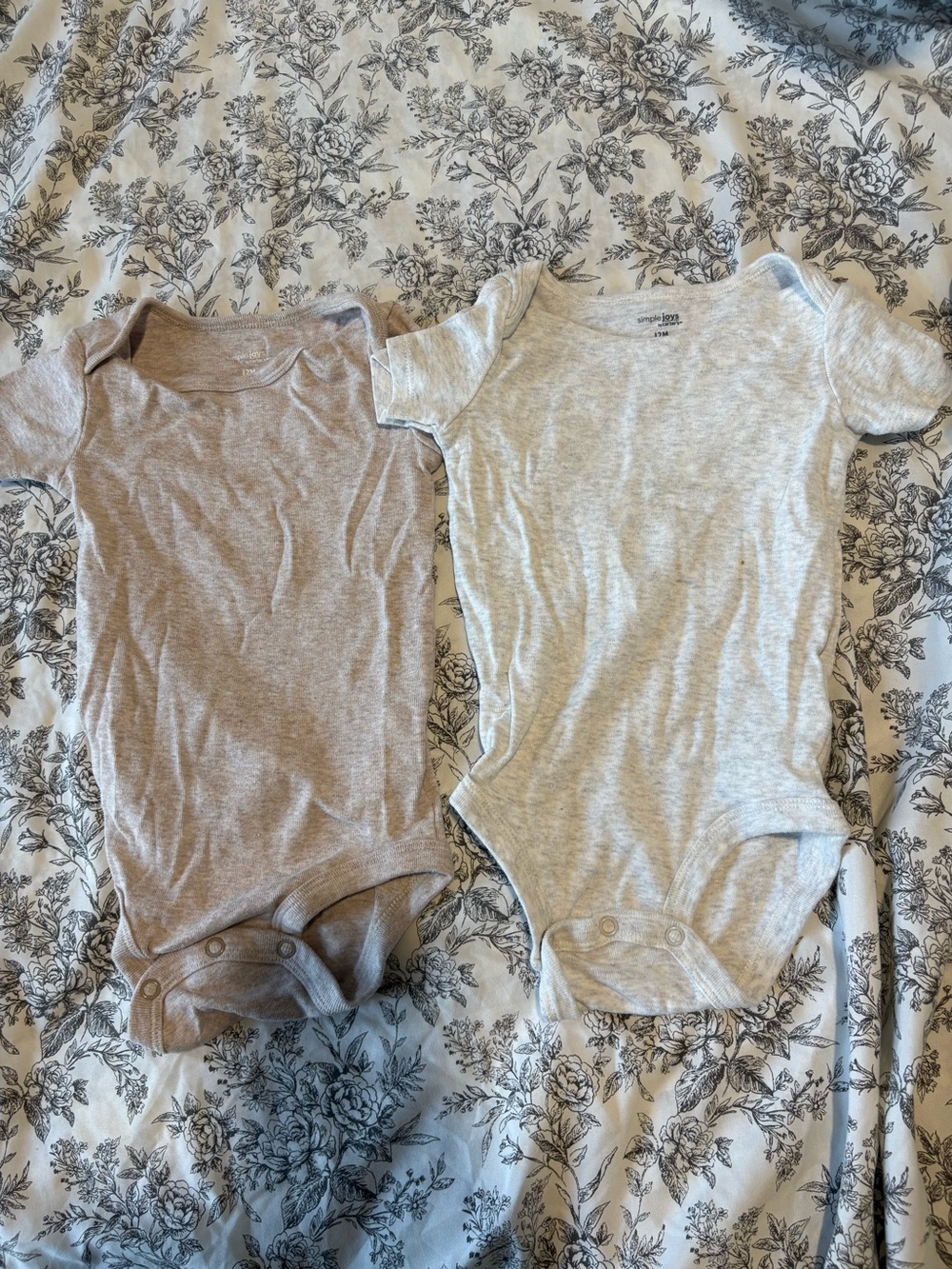 Carter's Baby One-Piece Bodysuits in Light Gray and Taupe